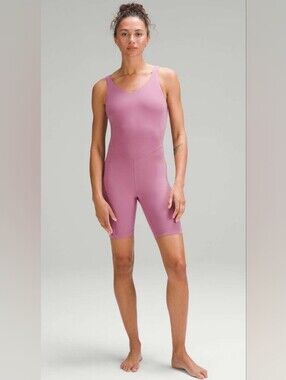 Lululemon Align Onesie Bodysuit 8" Perfect Condition 8 Velvet Dust Pink Purple